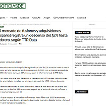 El mercado de fusiones y adquisiciones espaol registra un descenso del 34% hasta febrero, segn TTR Data